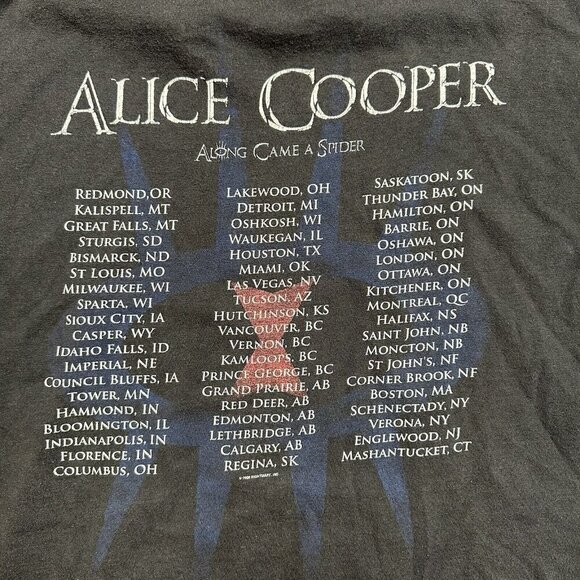 Vintage Y2K Alice Cooper Tour T-Shirt Sz L Rock Band Along Came A Spider 2008 - Picture 4 of 8